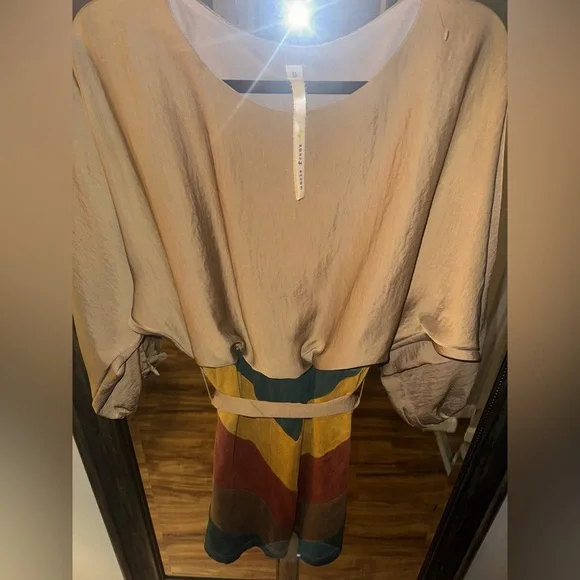 Uncle Frank Tan Textured Patchwork Dress - Picture 6 of 8